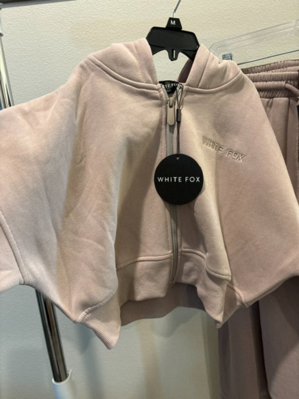 NEW White Fox Stay Lifted Hoodie & Wide Leg Sweatpants Set Cinnamon XS/S - Picture 4 of 7